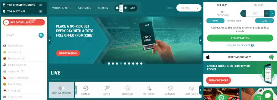 22Bet casino